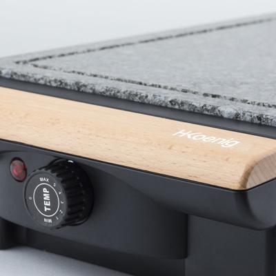 H.KoeNIG - RP320 - Grill 2 in 1 - Kooksteenfunctie en grillfunctie - 37 x 23 cm - Houten handgrepen - 1300 W - thumbnail