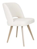ZILT Eetkamerstoel 'Tanesha' Chenille, kleur Wit - thumbnail