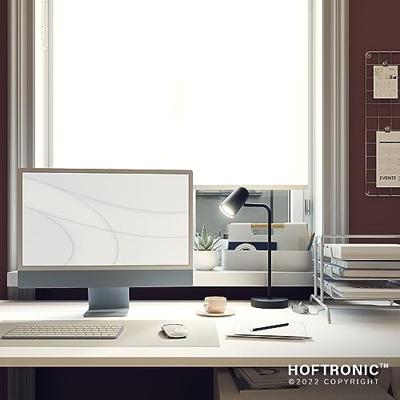 Riga - LED Tafellamp - 4 Watt 345 Lumen - 4000K Neutraal wit- Kantelbaar en Draaibaar - Ingebouwde snoerdimmer - Bureaulamp - GU10 - IP20 voor binnen - Zwart