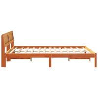 Bedframe met LED -striplichten met hoofdeinde Wasbruin 160 x 200 cm Grenenhout - thumbnail