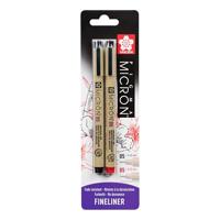 Sakura blisterkaart pigma micron 05 0,45 mm zwart, rood, 2st. - thumbnail