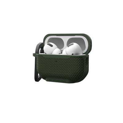 Urban Armor Gear Metropolis Hoesje voor Apple AirPods Pro 2022, compatibel met draadloos opladen, magnetische oplaadfunctie, status led zichtbaar, afneembare karabijnhaak, olijf