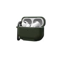 Urban Armor Gear Metropolis Hoesje voor Apple AirPods Pro 2022, compatibel met draadloos opladen, magnetische oplaadfunctie, status led zichtbaar, afneembare karabijnhaak, olijf - thumbnail
