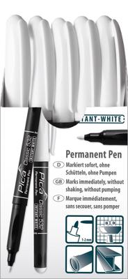 Pica 532/52 permanent pen | 1-2mm | rond | wit | 10 stuks - pi53252