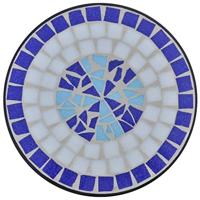 Bijzeltafel mozaek blauw en wit - thumbnail