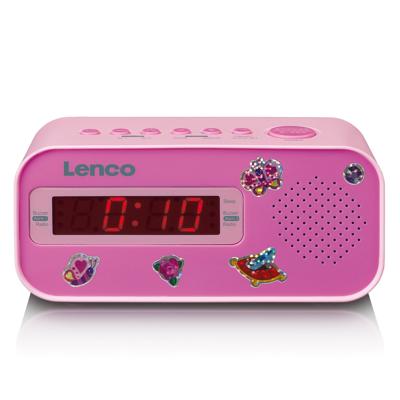 Lenco CR-205PK Wekkerradio met Slaaptimer Alarmfunctie met Stickerset Roze Lenco CR-205PK Wekkerradio met Slaaptimer Alarmfunctie met Stickerset Roze