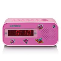 Lenco CR-205PK Wekkerradio met Slaaptimer Alarmfunctie met Stickerset Roze - thumbnail