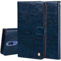 Voor Huawei Mate 10 Lite & Nova 2i Business Style olie Wax textuur horizontale Flip lederen draagtas met houder & kaartsleuven & Wallet(Blue) - thumbnail