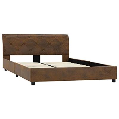 VidaXL Bedframe kunstsuède bruin 120x200 cm
