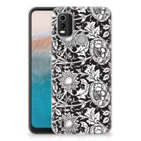 Nokia C21 Plus | TPU Case | Black Flowers - thumbnail
