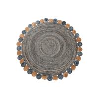 Tapijt DKD Home Decor Blauw Multicolour Indiaas (200 x 200 x 1 cm) - thumbnail