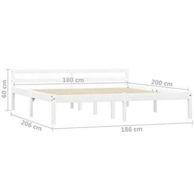 Bedframe massief grenenhout wit 180x200 cm