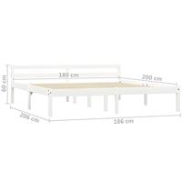 Bedframe massief grenenhout wit 180x200 cm - thumbnail