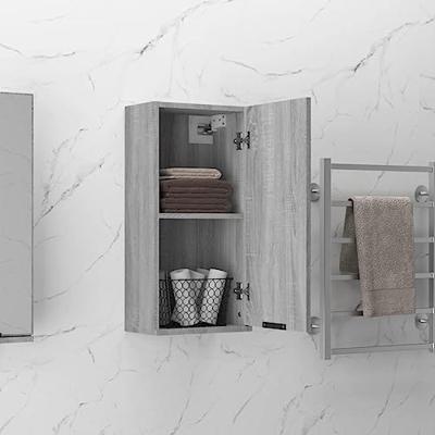 Badkamerkast wandgemonteerd 32x20x67 cm grijs sonoma eikenkleur