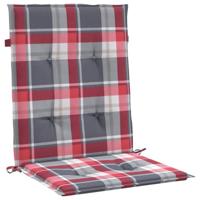 VidaXL Tuinstoelkussens 2 st 100x50x3 cm oxford stof ruitpatroon rood - thumbnail