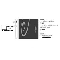 DeLOCK Externe behuizing voor Ultra Slim SATA Drives 9.5 mm > USB Type-C female - thumbnail