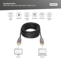 Digitus AK-330126-200-S HDMI-kabel HDMI Aansluitkabel HDMI-A-stekker, HDMI-A-stekker 20.00 m Zwart 8K UHD, Afgeschermd (dubbel) - thumbnail