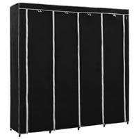 VidaXL Kledingkast met 4 vakken 175x45x170 cm zwart - thumbnail