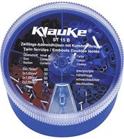 Klauke ST15B Assortiment dubbele adereindhulzen 0.75 mm², 1 mm², 1.5 mm², 2.5 mm² Deels geïsoleerd Grijs, Rood, Zwart, Blauw 200 onderdelen - thumbnail