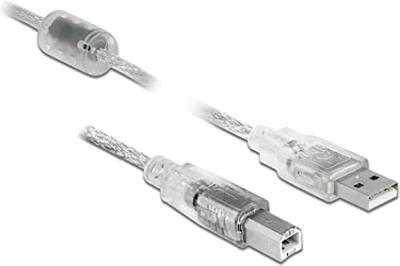 Delock 83893 Kabel USB 2.0 Type-A male > USB 2.0 Type-B male 1,5 m transparant