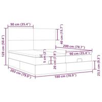 Ottoman bed met matrassen en LED's 180x200cm fluweel - thumbnail