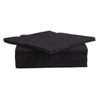 Cosy & Trendy servet, 38 x 38 cm, zwart, 40 stuks - thumbnail