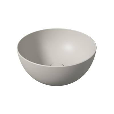 Ronde Waskom Opbouw Salenzi Unica Round 40x20 cm Mat Grijs (inclusief bijpassende afvoerplug)