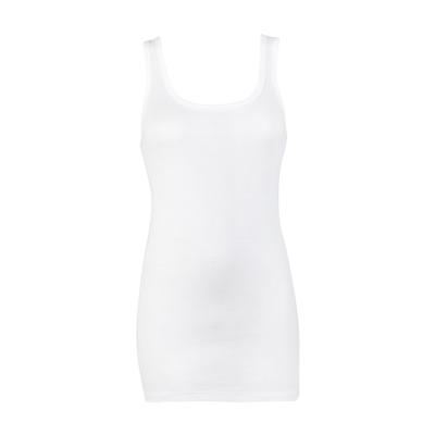 Singlet hemd dames - Katoen - Carola - onderhemd - Zonder zijnaden - hemdjes dames Brede bandjes - wit