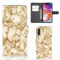 Samsung Galaxy A70 | Bookcase | Marmer Goud - thumbnail