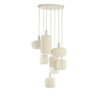 Hanglamp Tulsa 7-lichts rond Creme - thumbnail