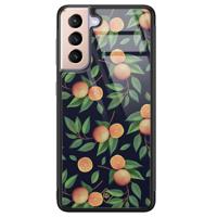 Samsung Galaxy S21 glazen hardcase - Orange lemonade - thumbnail