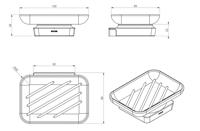 Zeephouder Sapho Zen Black Hangend 4.2x13.5 cm Zwart / Melkglas - thumbnail