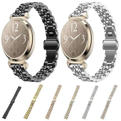 By Qubix - Metalen schakelbandje - Vintage goud - Compatible met Garmin Lily 2 - Compatible Garmin bandje