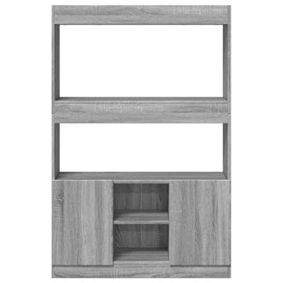 Hoge kast 92x33x140 cm bewerkt hout grijs sonoma eikenkleurig