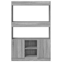 Hoge kast 92x33x140 cm bewerkt hout grijs sonoma eikenkleurig - thumbnail