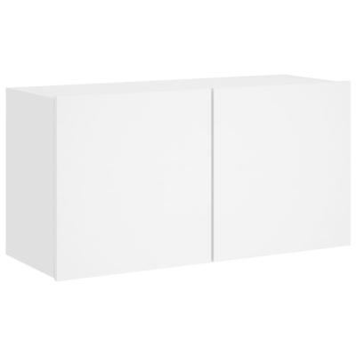 5-delige Tv-meubelset bewerkt hout wit - thumbnail