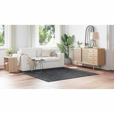 Antislip Shaggy Tapijt Donkergrijs 200 x 200 cm PP Antislip Shaggy Tapijt Donkergrijs 200 x 200 cm PP