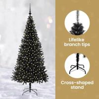 VidaXL Kerstboom met 300 led met standaard zwart 180 cm pvc - thumbnail