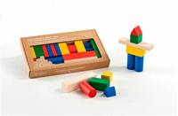 Gekleurde houten blokken - 30 stuks - thumbnail