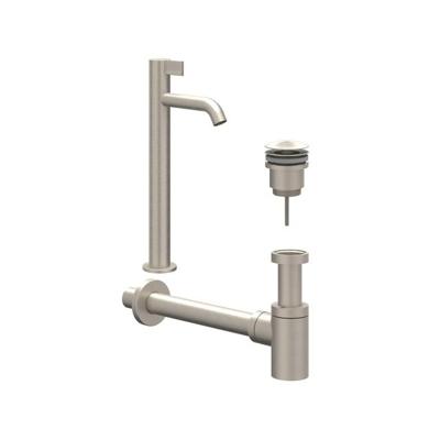 IVY Fonteinset - opbouw - verhoogd - always open plug - Geborsteld nickel PVD 6901473
