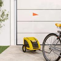 VidaXL Hondenfietstrailer oxford stof en ijzer geel - thumbnail