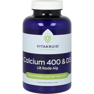 Vitakruid Calcium 400 & D3 uit Rode Alg Kauwtabletten Vitakruid Calcium 400 & D3 uit Rode Alg Kauwtabletten