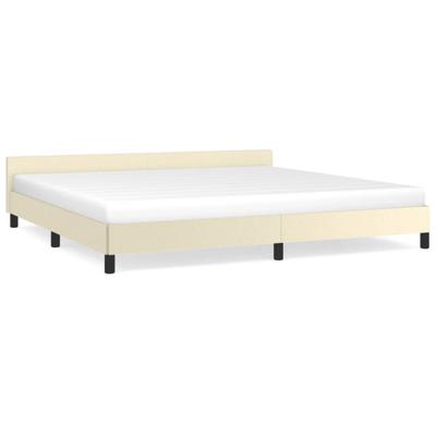 Bedframe met hoofdeinde zonder matras 200x200 cm crèmekleurig