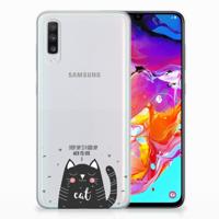 Samsung Galaxy A70 Telefoonhoesje met Naam Cat Good Day - thumbnail