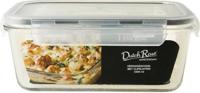 Dutch Rose amsterdam glazen vershoudschaal met deksel 1.6l zwart - thumbnail