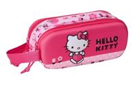 Pennenetui met 2 vakken Hello Kitty Roze 21 x 8 x 6 cm - thumbnail