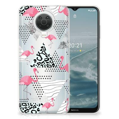 Nokia G20 | G10 | TPU Hoesje | Flamingo Triangle