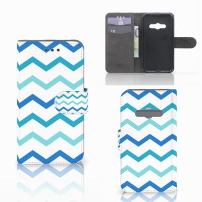 Samsung Galaxy Xcover 3 | Xcover 3 VE | Telefoon Hoesje | Zigzag Blauw