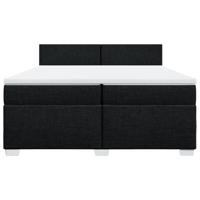 Boxspring met matras stof zwart 200x200 cm - thumbnail