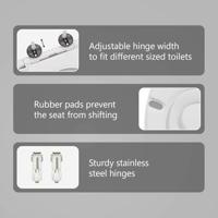 VidaXL Toiletzitting wit 47 x 37 x 4 cm duroplast - thumbnail